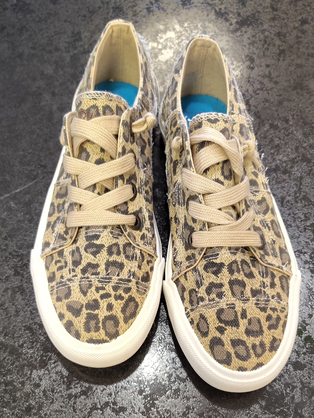Blowfish Leopard-Print Canvas Sneakers in Tan and Black